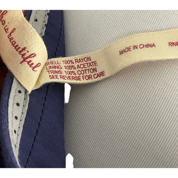 MAEVE Anthropologie Dress Alyssum Dk Blue Med Boho Cottagecore Peasant Festival - Picture 12 of 15